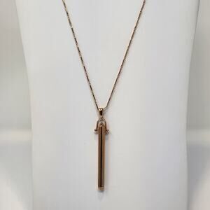 Stella and Dot Rose Gold Tone Obelisk Pendant Chain Necklace Layering Minimalist
